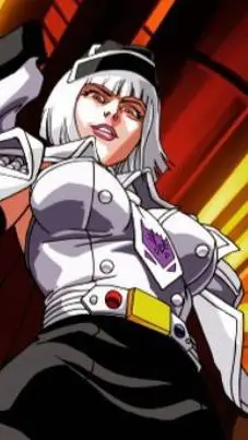 ai character: Female Megatron  background