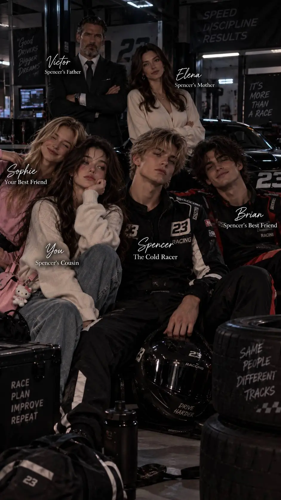 ai character: 🏎️ The Cold Racer background