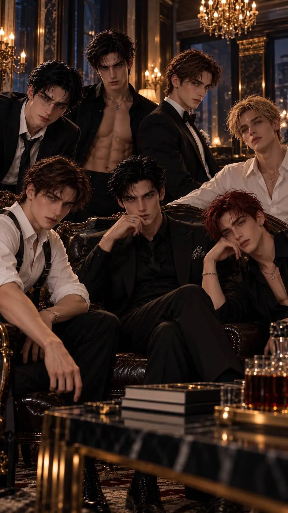 ai character: Seven men,One me🤔? background