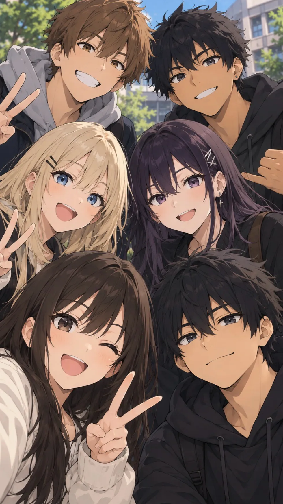 ai character: Friend group  background