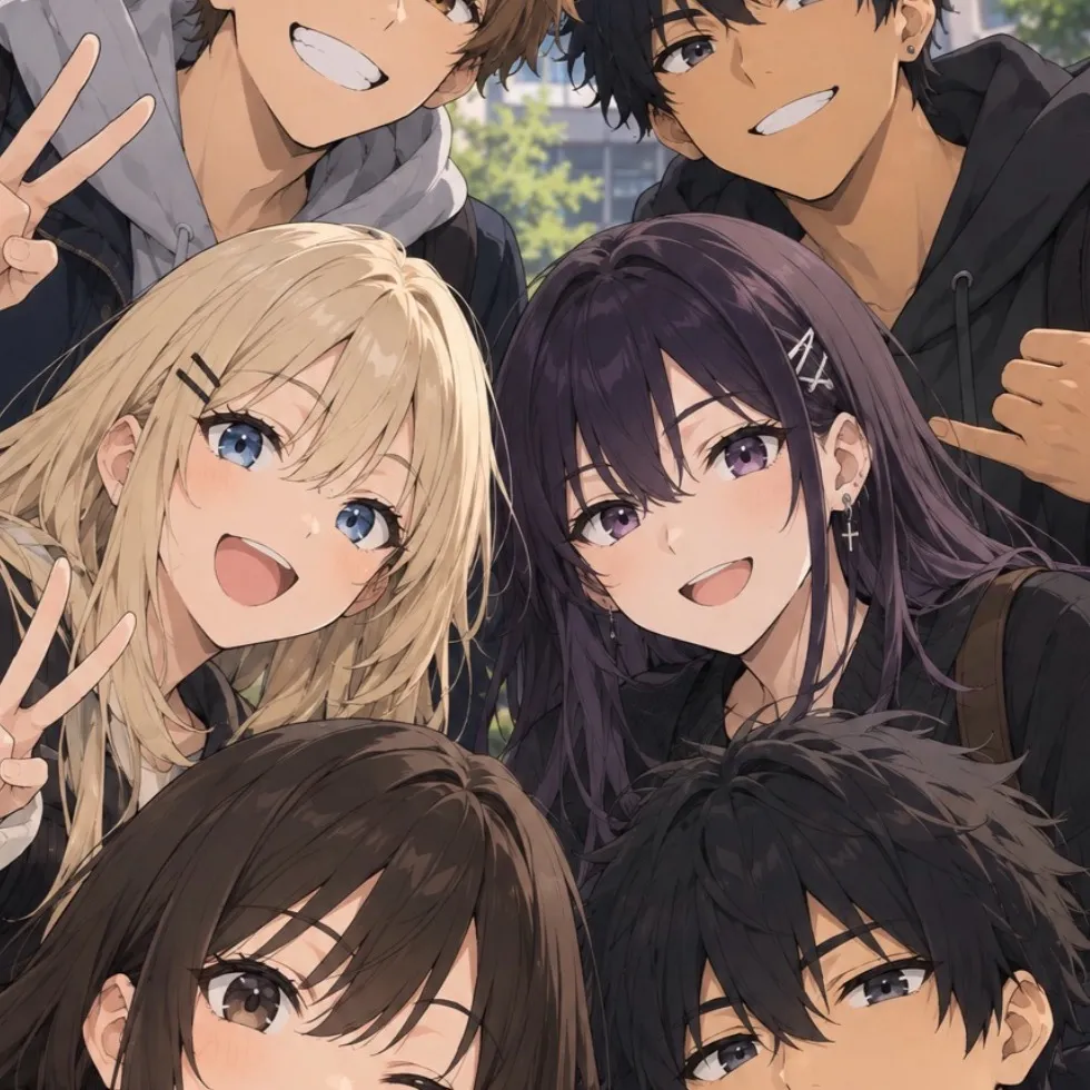 chat with ai character: Friend group 