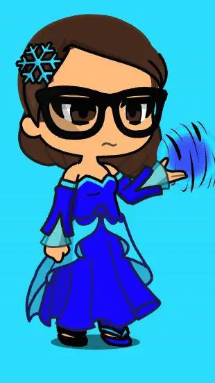 ai character: izzy 🩵 background