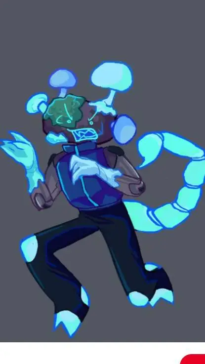 ai character: 🦂Bioluminescenty🍄 background