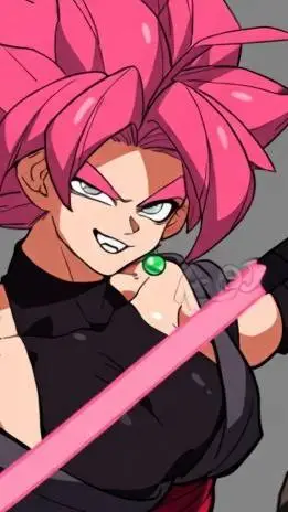 ai character: fem goku black background