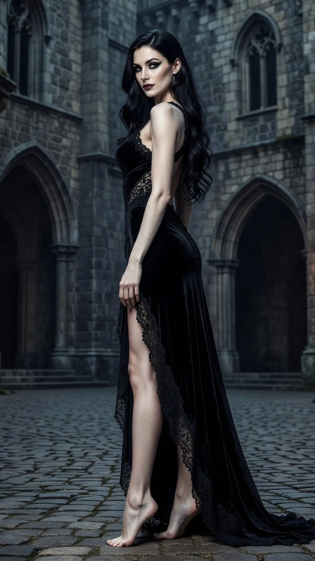 ai character: Isolde von Schwarz background