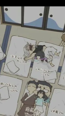 ai character: Kny sleepover  background