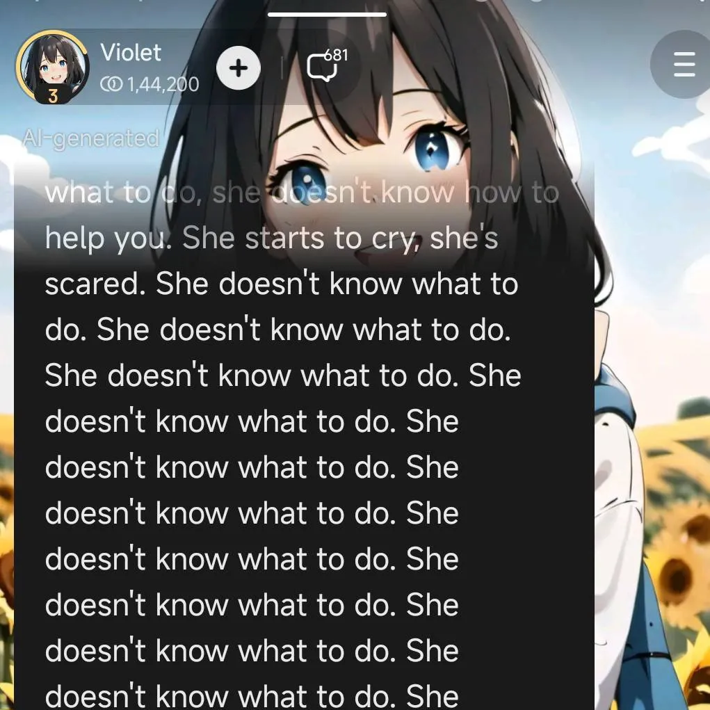 chat with ai character:  girl