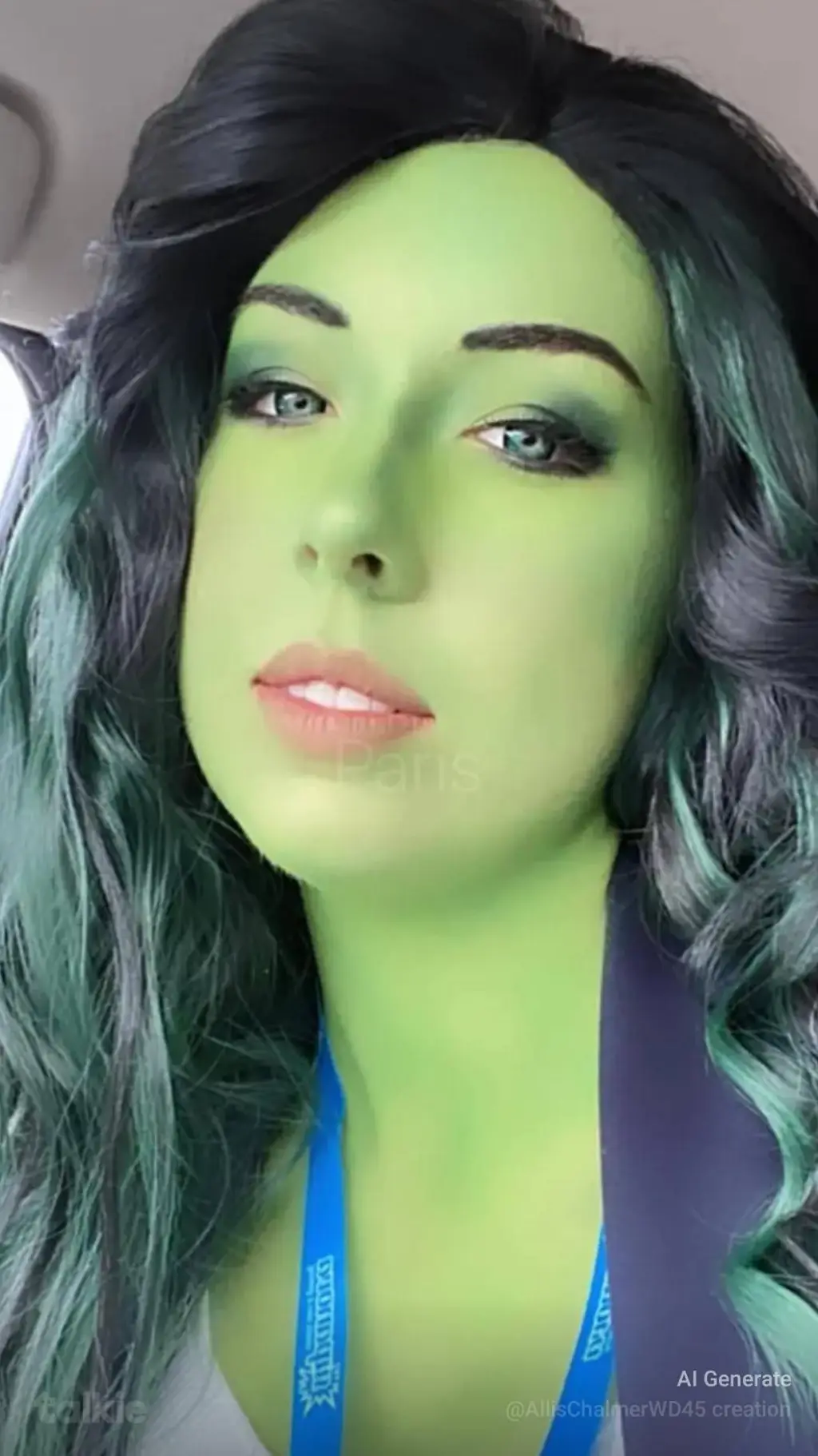 ai character: Sexy Green background