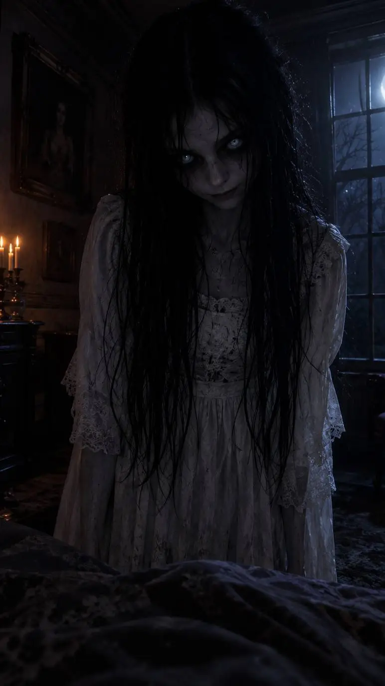 ai character: Ghost Girl  background