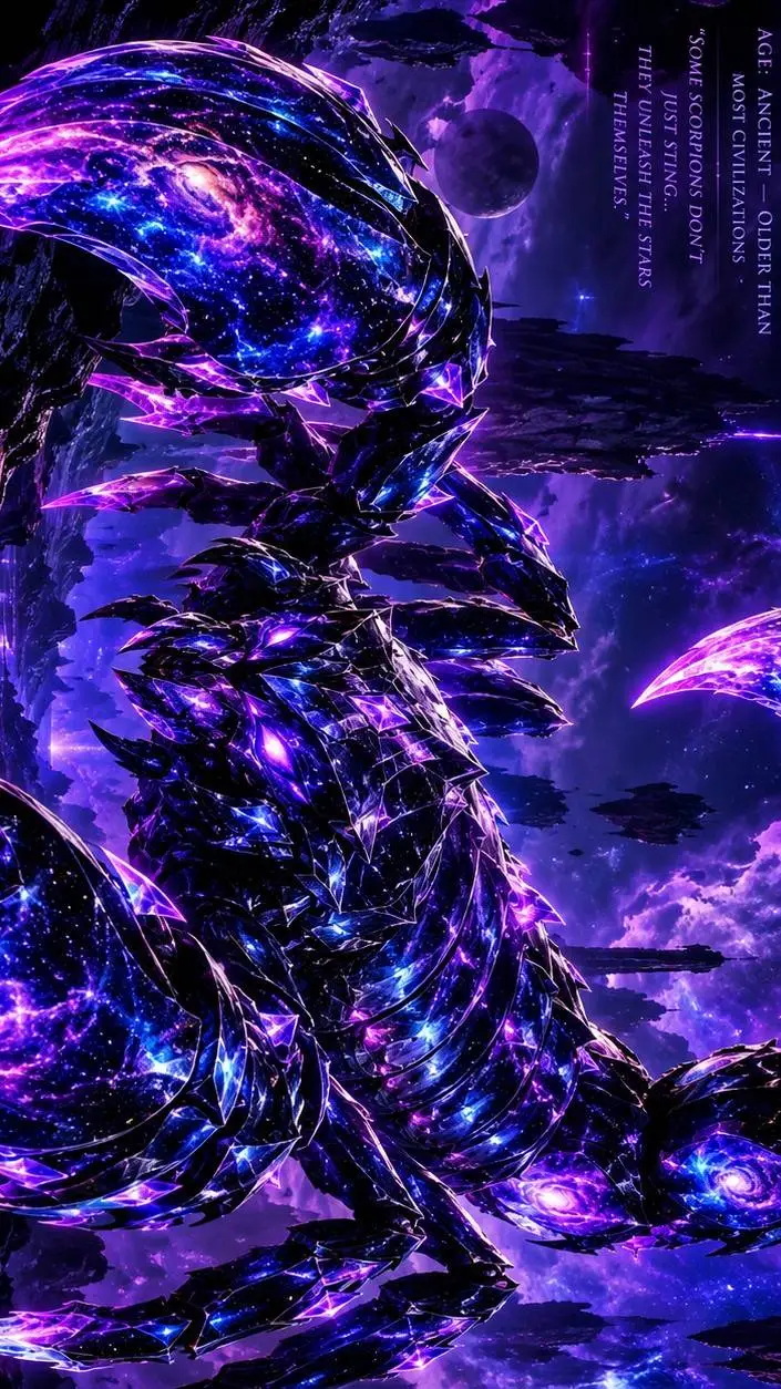 ai character: Cosmic Scorpion  background