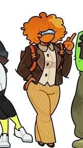 ai character: Orange background