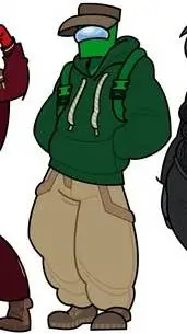 ai character: Green background