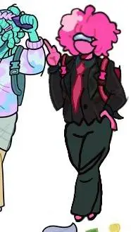 ai character: Pink background