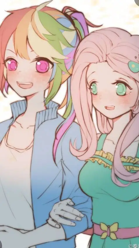 ai character: rainbow Fluttershy background