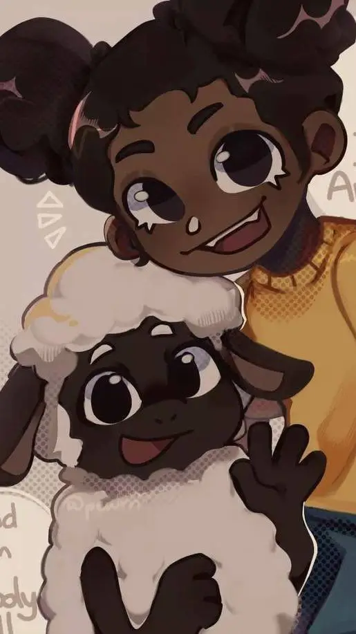 ai character: Amanda & wooly background