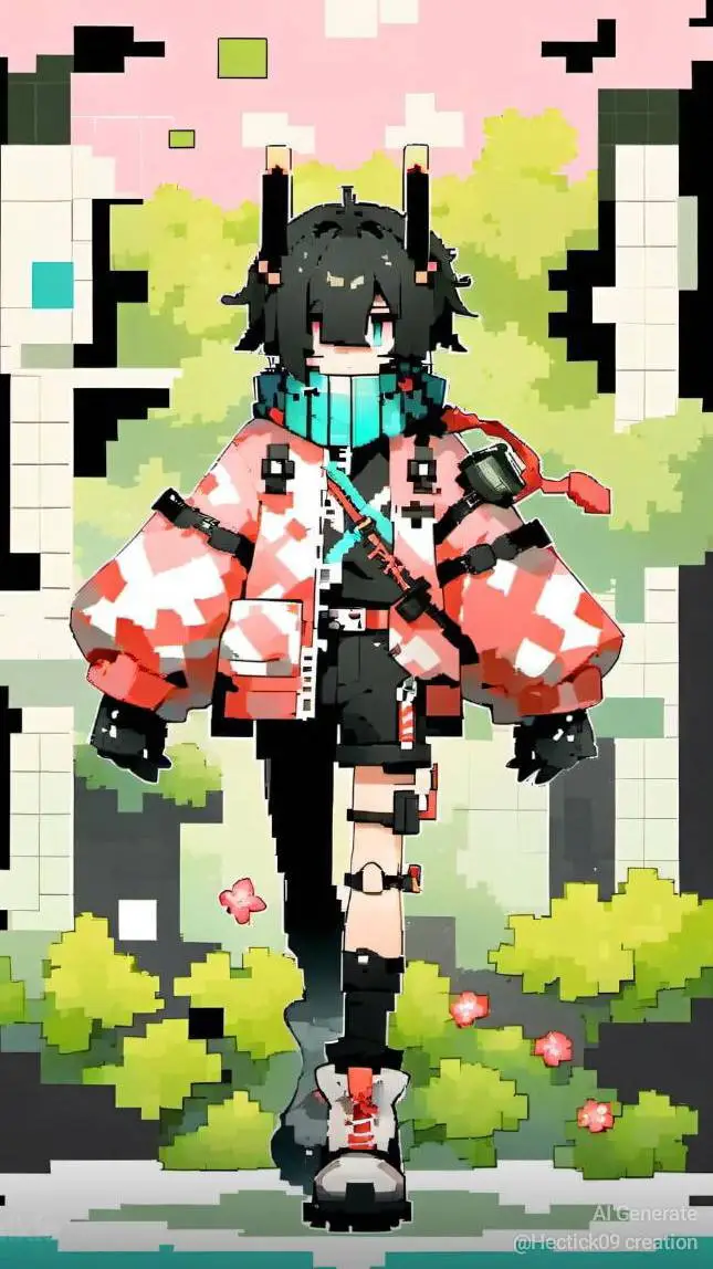 ai character: Pixelette background