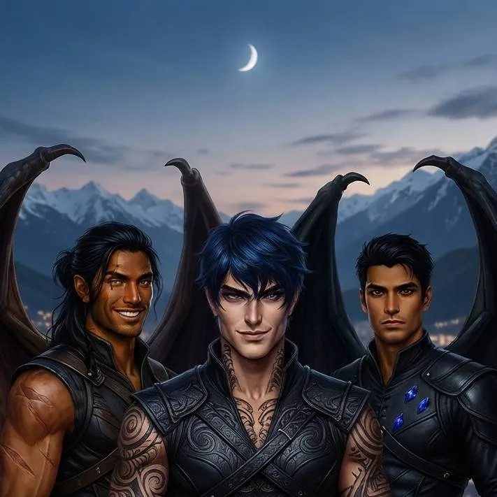 chat with ai character: Rhys, Cas, and Az