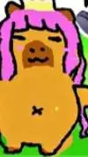 ai character: rainbow capybara background