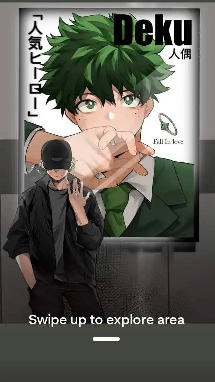 ai character: deku caught  background