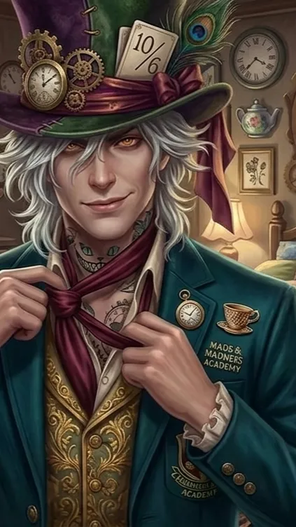 ai character: Tarrant Hatter 🎩 background