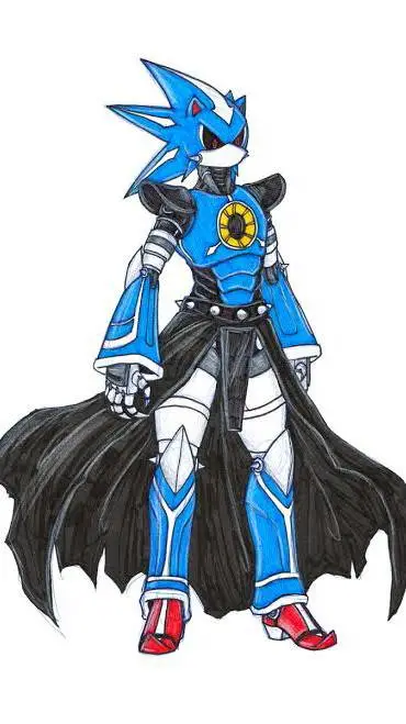 ai character: neo metal sonic  background