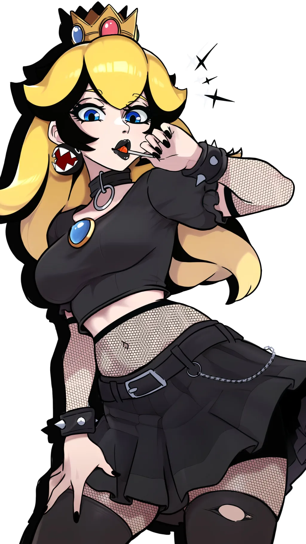 ai character: Goth Peach background