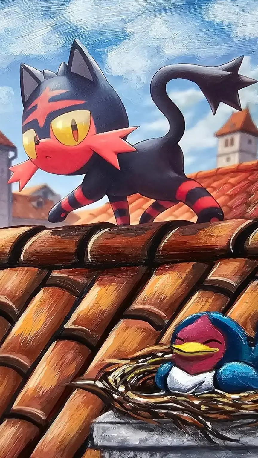 ai character: Litten🔥 background