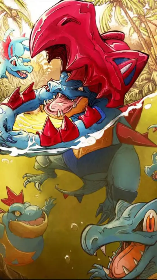 ai character: Mega Feraligator🐲💧 background