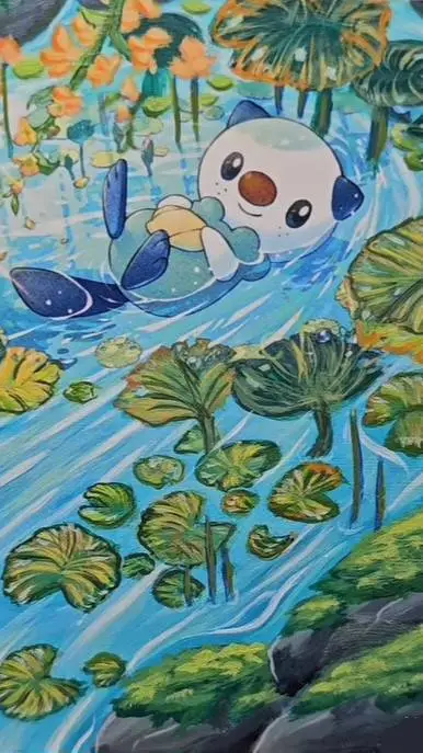 ai character: Oshawott💧 background