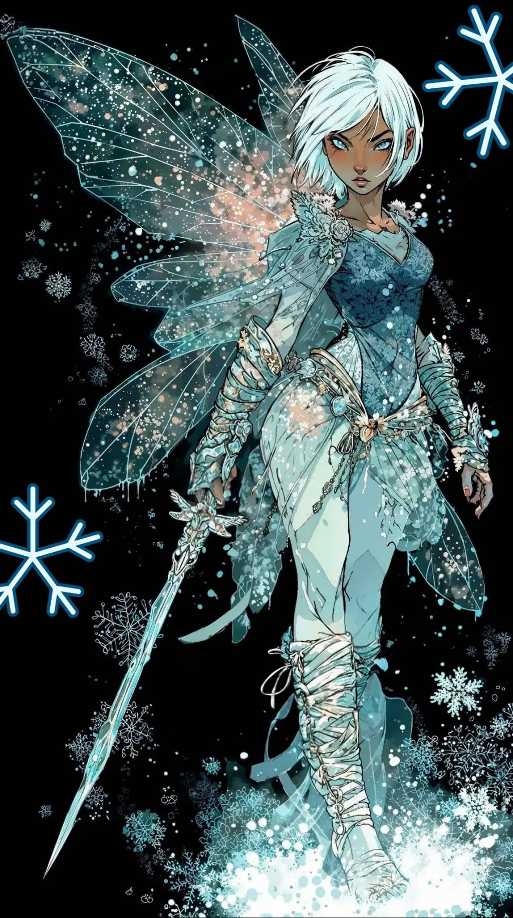 ai character: Snowfairy Glasolia background