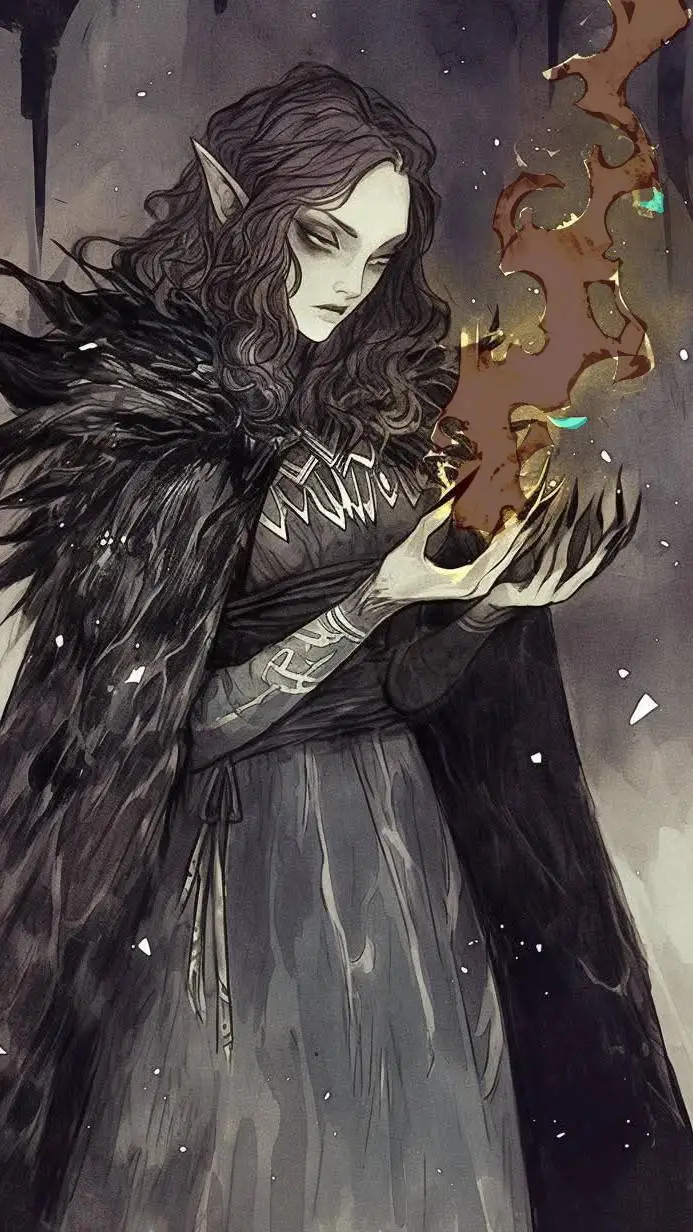 ai character: Dark Elf Taikasha background