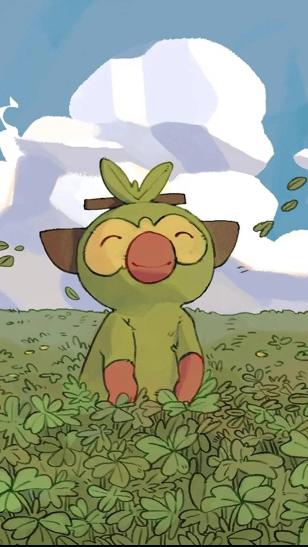 ai character: Grookey🍃 background