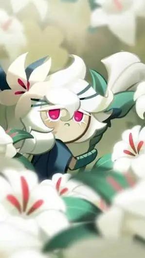 ai character: White Lily Cookie background