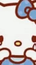 ai character: sad hello kitty  background