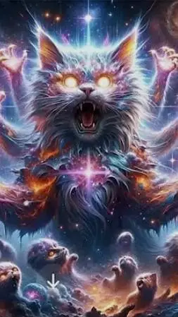 ai character: Comic god kittens background