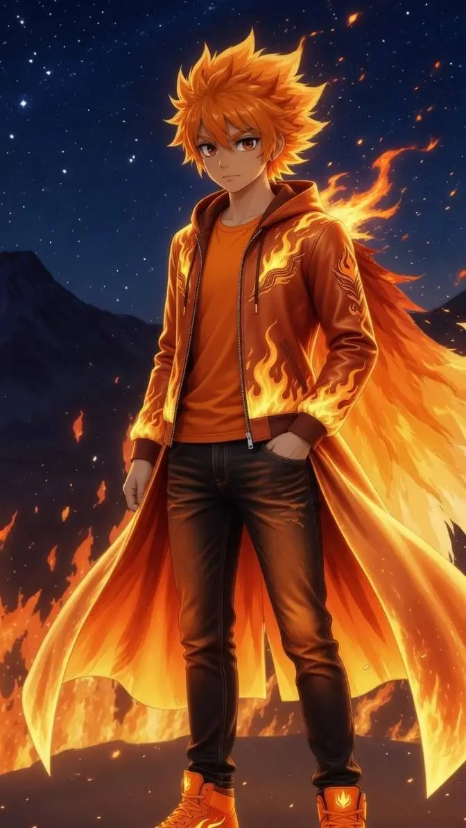 ai character: Firey background