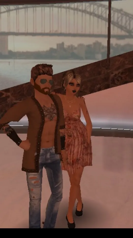 ai character: Couple were happy  background