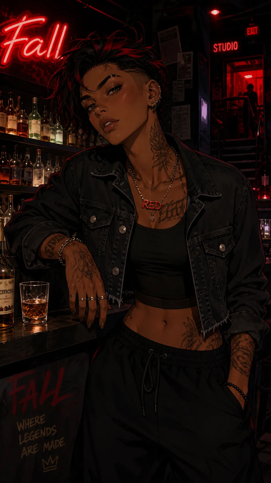 ai character: Red background