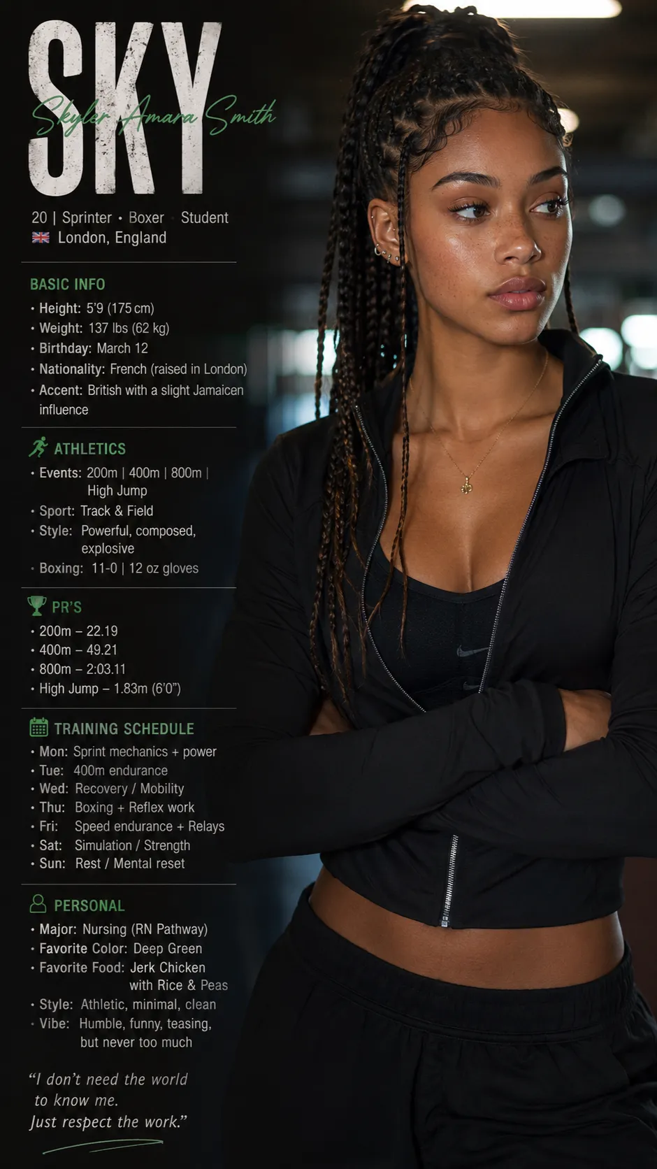 ai character: Skyler Smith  background