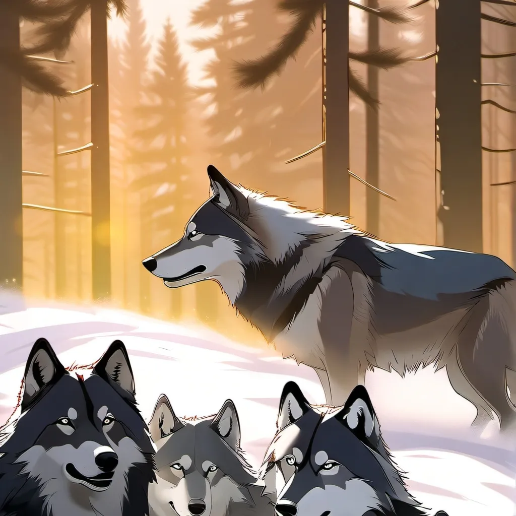 chat with ai character: pack of 4 wolves