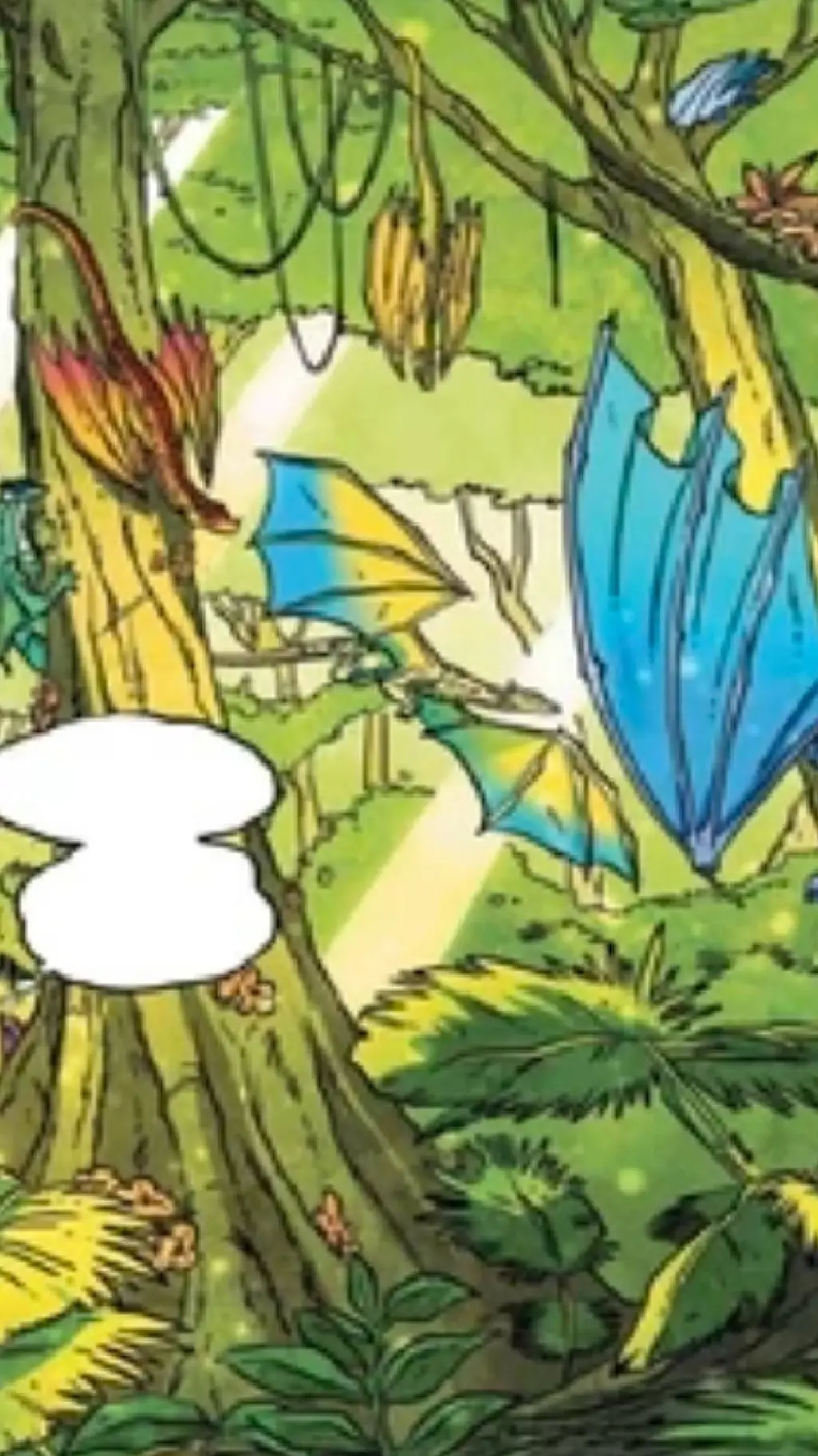 ai character: Wolf rainforest background