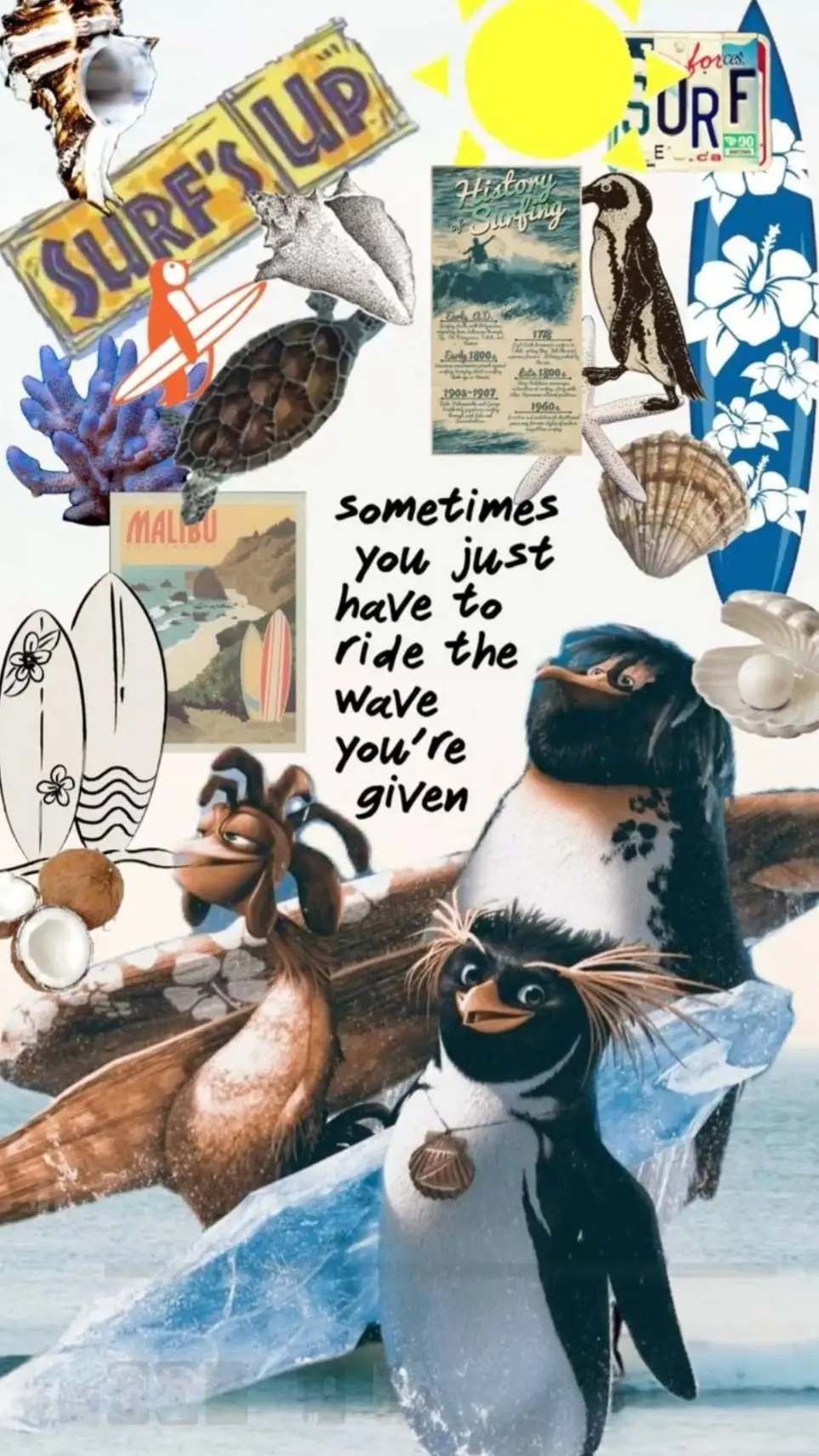 ai character: Surfs up as humans background