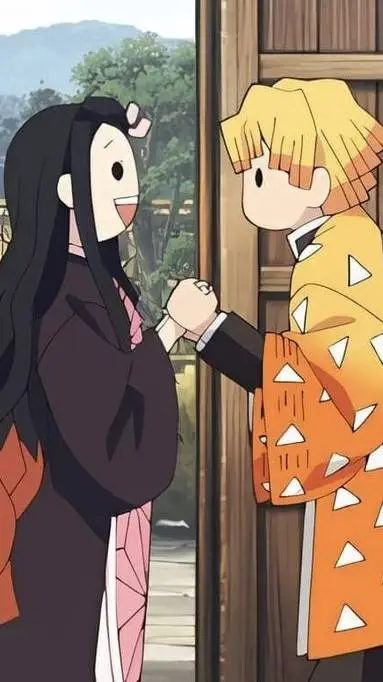 ai character: Zenitsu x Nezuko background