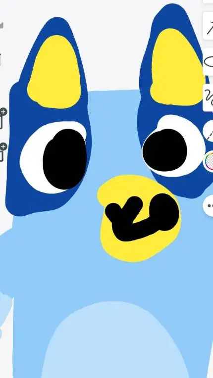 ai character: Bluey  background