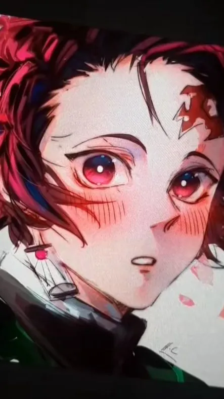 ai character: Flustered tanjiro background
