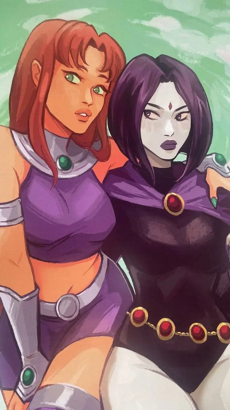 ai character: starfire & raven  background