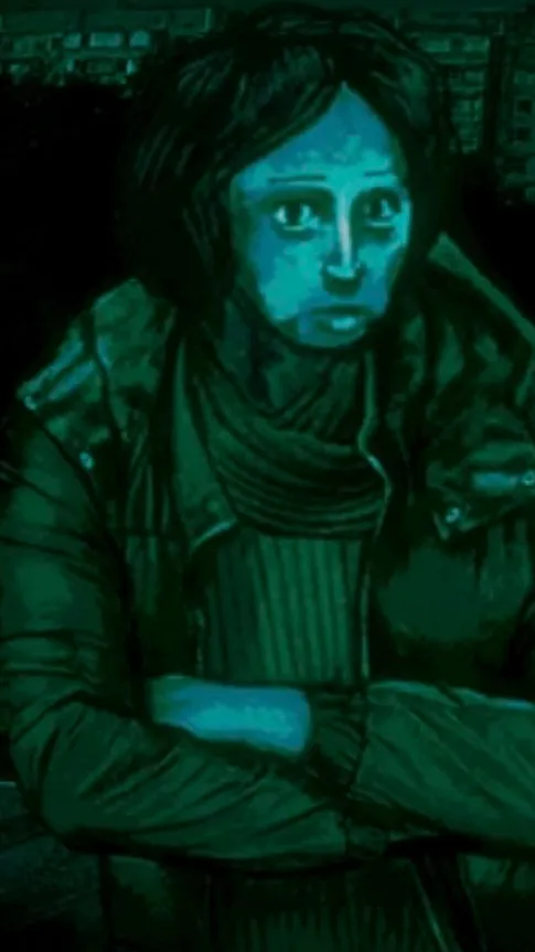 ai character: Coat Guy  background