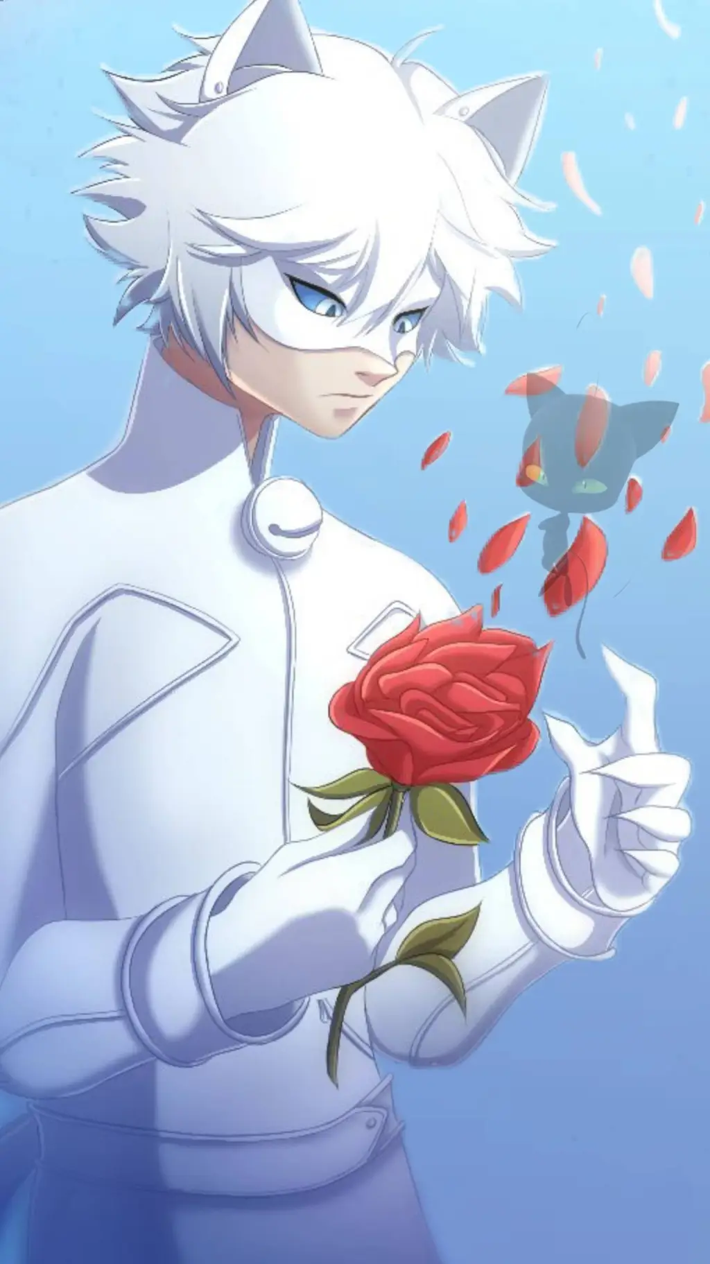 ai character: mha cat blanc background