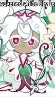 ai character: white lily cookie  background