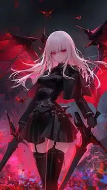 ai character: demon queen rose background